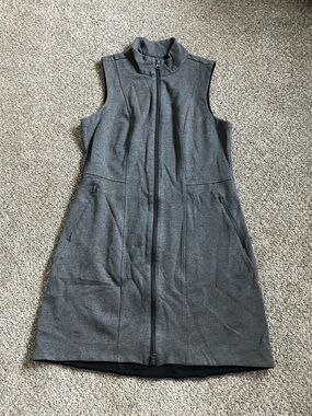 Title Nine Dress Womens Gray Passport Ponte Full Zip Sleeveless Mock Neck Small